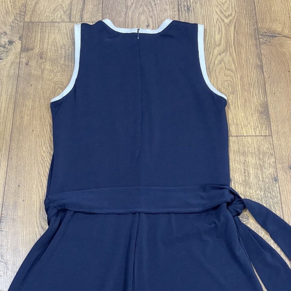 Ralph Lauren Navy Sleeveless Wide-Leg Jumpsuit with White Trim - Picture 8 of 14